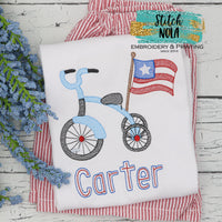Personalized Patriotic Bike with Flag Sketch Shirt