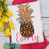 Personalized Rainbow Cheetah Pineapple Printed Shirt
