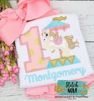 Personalized Birthday Carousel Horse Appliqué Shirt
