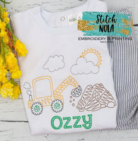 Personalized Construction Excavator Sketch Shirt