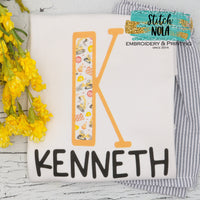 Personalized Construction Initial Printed Shirt