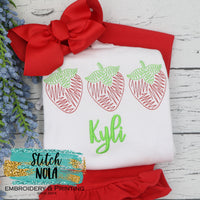 Personalized Strawberry Trio Sketch Shirt
