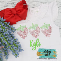 Personalized Strawberry Trio Sketch Shirt