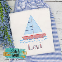 Personalized Sailboat Sketch Shirt