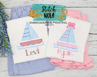 Personalized Sailboat Sketch Shirt