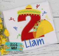 Personalized Birthday Mexican Fiesta Appliqué Shirt