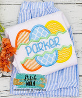Personalized Split Easter Eggs Appliqué Shirt