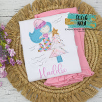 Personalized Holiday Mermaid Printed Shirt