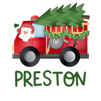 Christmas Firetruck Printed Shirt