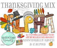 Thanksgiving Name Alpha Printed Shirt