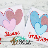 Personalized Valentine Hearts Bunch Sketch Shirt