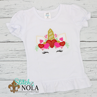 Personalized Valentine Unicorn Applique Shirt