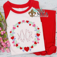 Personalized Valentine Wreath Sketch Shirt