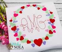 Personalized Valentine Wreath Sketch Shirt