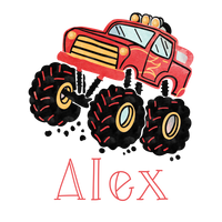 Red Monster Truck Printed Shirt
