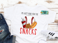 Baseball Brother I'm Just Here for the Snacks Printed Shirt