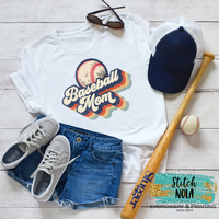 Baseball Mom Retro Printed Tee