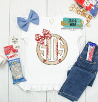 Baseball Sis with Bow Printed Tee