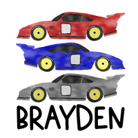 Personalized Stacked Race Cars Printed Shirt