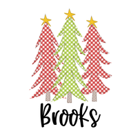 Gingham Christmas Tree Trio Printed Shirt