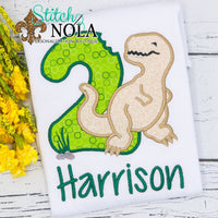 Personalized Birthday Dinosaur Appliqué Shirt