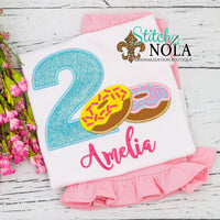 Personalized Birthday Donut Appliqué Shirt