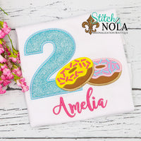 Personalized Birthday Donut Appliqué Shirt