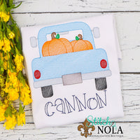 Personalized Pumpkin Truck Sketch Shirt