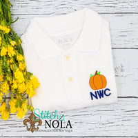 Personalized Fall Collared Shirt with Pumpkin