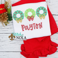 Personalized Christmas Wreath Trio Sketch Shirt