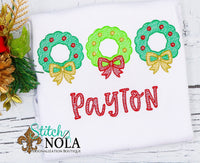 Personalized Christmas Wreath Trio Sketch Shirt