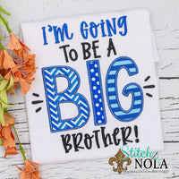 Personalized I'm Going to Be A Big Brother Applique Shirt
