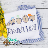 Personalized Hatching Dinosaur Easter Eggs Sketch Shirt