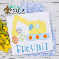 Personalized Excavator with Easter Eggs Sketch Shirt