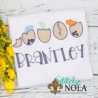 Personalized Hatching Dinosaur Easter Eggs Sketch Shirt