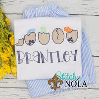 Personalized Hatching Dinosaur Easter Eggs Sketch Shirt