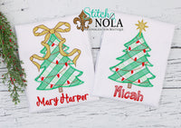 Personalized Christmas Tree Sketch Shirt