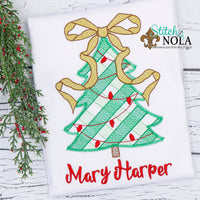 Personalized Christmas Tree Sketch Shirt