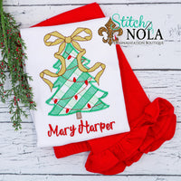 Personalized Christmas Tree Sketch Shirt