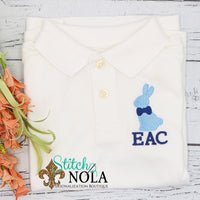 Personalized Easter Bunny with Bow Tie Collared Shirt