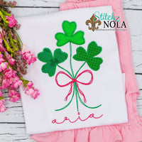 Personalized St. Patrick's Day Clover Bouquet Appliqué Shirt