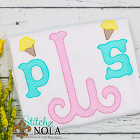 Personalized Ice Cream Monogram Sketch Shirt