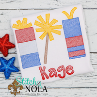 Personalized Patriotic Firework Trio Sketch Shirt