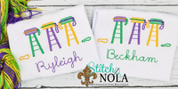 Personalized Mardi Gras Ladder Trio Sketch Shirt