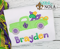 Personalized Vintage Mardi Gras Truck Sketch Shirt