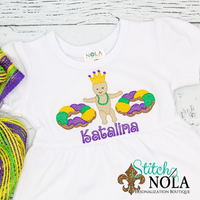 Personalized Mardi Gras King Cake & Baby Sketch Shirt