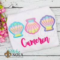 Personalized Seashell Trio Applique Shirt