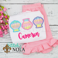 Personalized Seashell Trio Applique Shirt