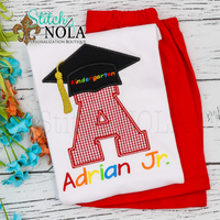 Personalized Graduation Cap Alpha Applique Shirt