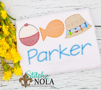 Personalized Fishing Trio Sketch Shirt